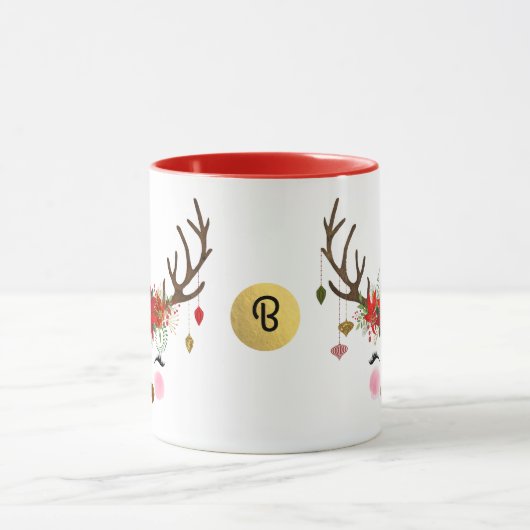 Vintage moderne Blumenstrauß Tasse (Zentrum)