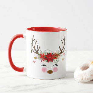 Vintage moderne Blumenstrauß Tasse