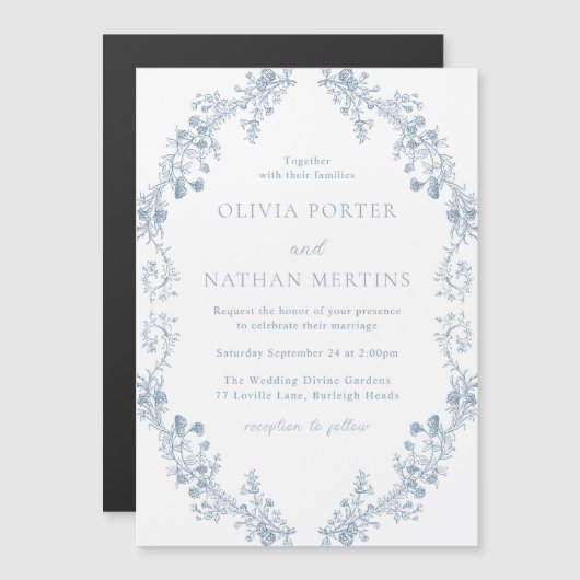 Vintage Moderne Elegance Blumenzwiebeln Magneteinladung (Vorne/Hinten)