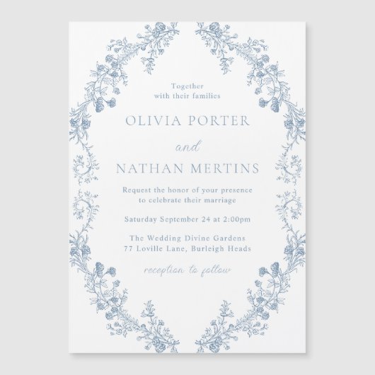 Vintage Moderne Elegance Blumenzwiebeln Magneteinladung (Vorderseite)