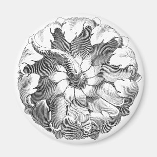 Vintage moderne exotische Blume Magnet