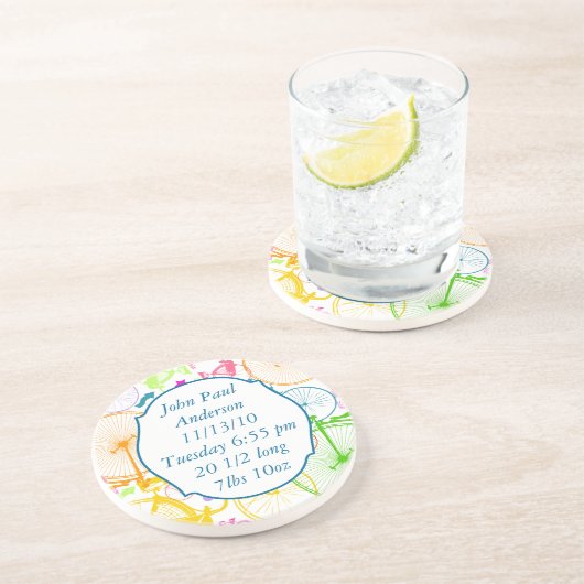 Vintage moderne Fahrradfarbige Untersetzer (Seite)