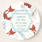 Vintage moderne Fox New Baby Stats Untersetzer (Vorne)