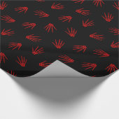 Vintage, moderne Halloween-Rote Knochen Geschenkpapier (Ecke)