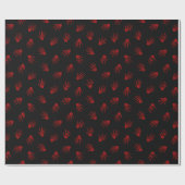 Vintage, moderne Halloween-Rote Knochen Geschenkpapier (Flach)