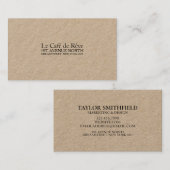 Vintage moderne Kraft-Business-Karte Visitenkarte (Vorne/Hinten)