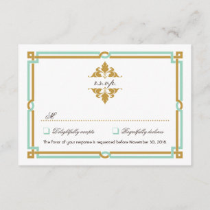 Vintage Moderne Kunst-Déco-Technik RSVP Karte