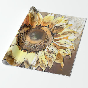 Vintage Moderne Kunst Sonnenblumen Kollektion Geschenkpapier