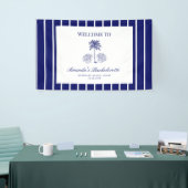 Vintage Moderne Navy-Strand-Junggesellinnenabschie Banner (Messeveranstaltung)