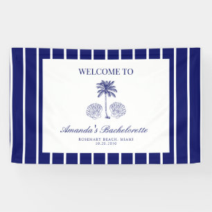 Vintage Moderne Navy-Strand-Junggesellinnenabschie Banner