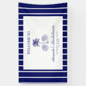 Vintage Moderne Navy-Strand-Junggesellinnenabschie Banner (Vertikal)