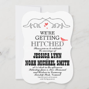 Vintage, moderne Niedliche Fox-Hochzeitseinladung Einladung