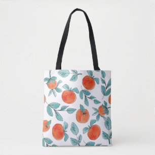Vintage, moderne Orangen Frucht handgezeichnet Ill Tasche