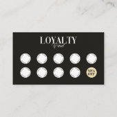 Vintage, moderne Schwarz-Weiß-Haar-Treuekarte Rabattkarte (Rückseite)