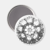 Vintage moderne Tulip-Blume Magnet (Vorderseite/Rückseite)