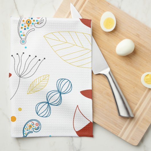 Vintage moderne Waldtiere Fox-Muster Geschirrtuch (Viertel Falte)