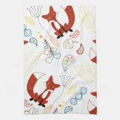 Vintage moderne Waldtiere Fox-Muster Geschirrtuch (Vertikal)