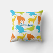 Vintage moderne Waldtiere Pillow Kissen (Rückseite)