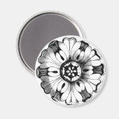 Vintage moderner Blumenmedaillon Magnet (Vorderseite/Rückseite)