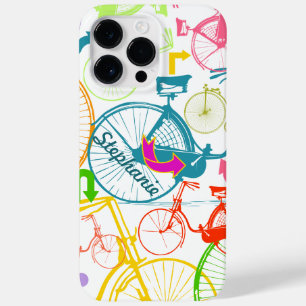 Vintage modernes Fahrrad in leuchtender Neonfarbe Case-Mate iPhone Hülle