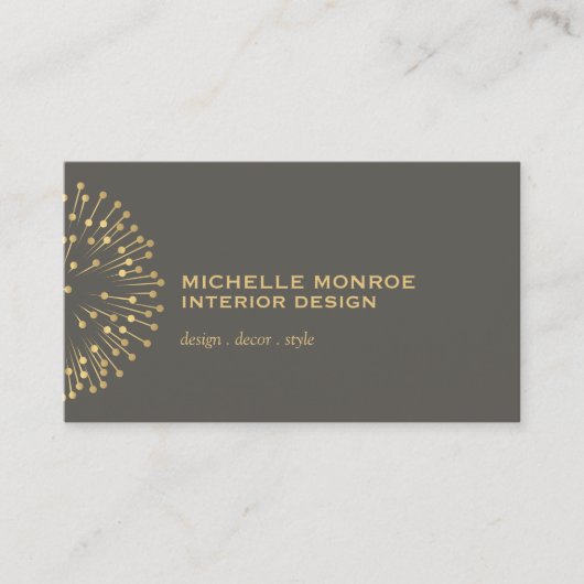 Vintage modernistische Sternexplosion Innenarchite Visitenkarte (Vorderseite)