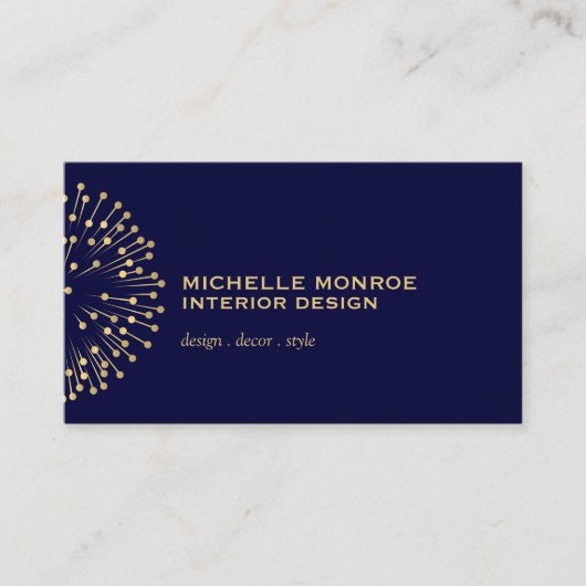 Vintage modernistische Sternexplosion Innenarchite Visitenkarte (Vorderseite)