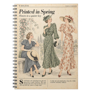 Vintage Modezeitschriften-Seiten, Antiker Stil Notizblock