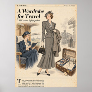 Vintage Modezeitschriften Seiten, Retro-Mode Poster