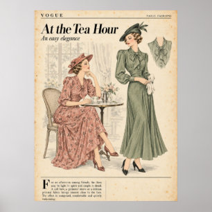 Vintage-Modezeitschriften Seiten, Retro-Mode  Poster