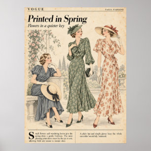 Vintage-Modezeitschriften Seiten, Retro-Mode  Poster
