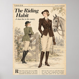 Vintage-Modezeitschriften-Seiten, Retro-Mode  Poster