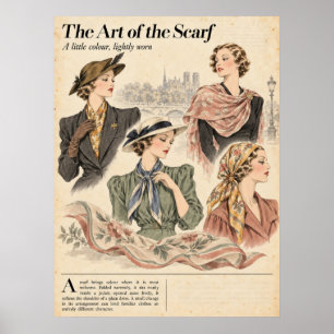 Vintage-Modezeitschriften Seiten, Retro-Mode  Poster