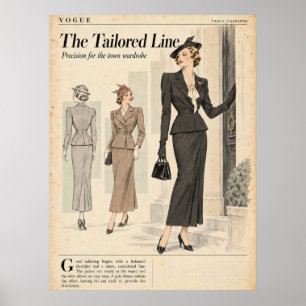 Vintage-Modezeitschriften-Seiten, Retro-Mode Poster