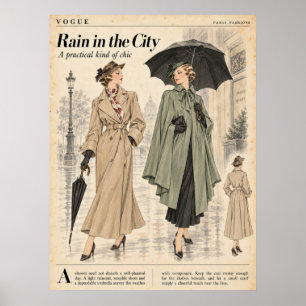 Vintage Modezeitschriften Seiten, Retro-Mode Poster