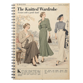 Vintage Modezeitschriftseiten, Antiker Stil Notizblock