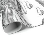 Vintage modische Damen in Weiß Geschenkpapier (Rolleneckpunkt)