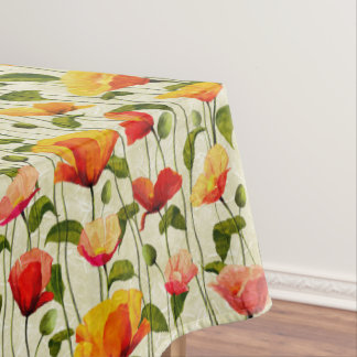 Vintage Mohn-Blume Gelb und Orange Tischdecke