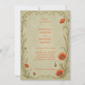 Vintage Mohn Botanical Einladung (Vorderseite)