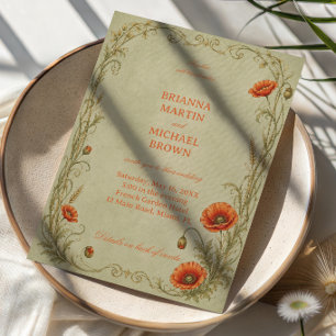 Vintage Mohn Botanical Einladung