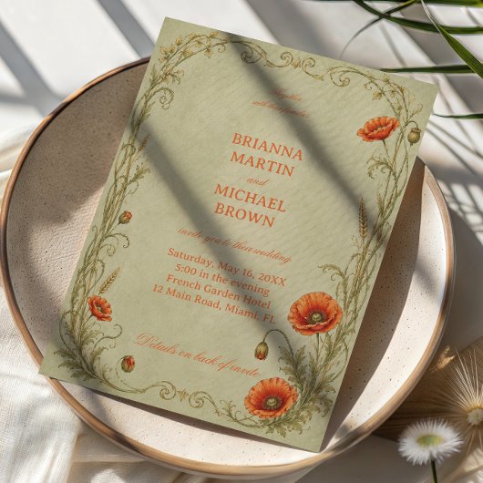 Vintage Mohn Botanical Einladung