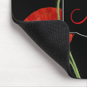 Vintage Mohn Botanical mit Monogramm Mousepad (Ecke)