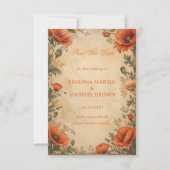 Vintage Mohn Botanical Save The Date (Vorderseite)