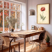 Vintage-Mohn-Kunstleinwanddruck Poster