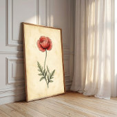Vintage-Mohn-Kunstleinwanddruck Poster