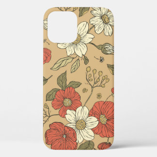 Vintage-Mohn- und Gänseblümchen-Blumen-nahtloses G Case-Mate iPhone Hülle
