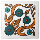 Vintage Mohnblume Fliese (Vorderseite)