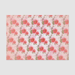 Vintage Mohnblume mit Blumen Seidenpapier
