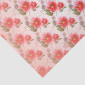 Vintage Mohnblume mit Blumen Seidenpapier (Ausschnitt)