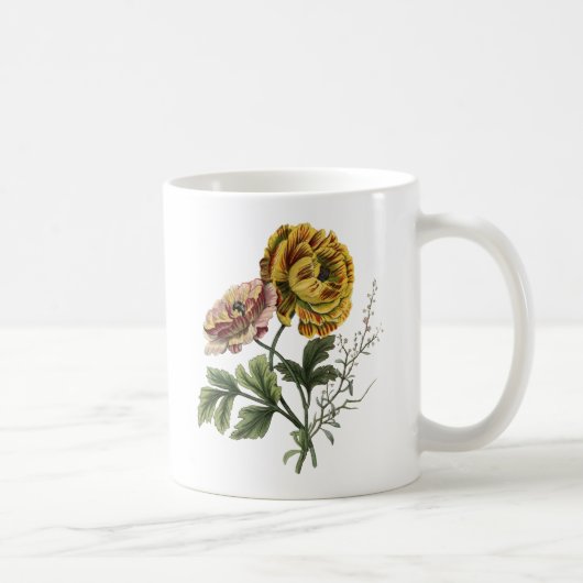 Vintage Mohnblumen-Blume Kaffeetasse (Rechts)