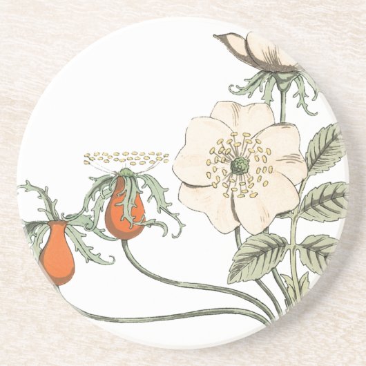 Vintage Mohnblumen-Blume Untersetzer (Vorne)